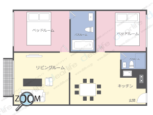 2ベッドルーム 135㎡ レイアウト画像