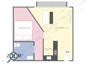 39 Suite（39 スイート） 1ベッドルーム  レイアウト画像