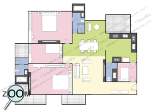 3ベッドルーム 160〜260㎡ レイアウト画像