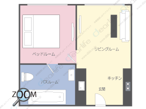 Adelphi Grande（アデルフィ  グランデ） 1ベッドルーム 46〜67㎡ レイアウト画像