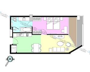 Amanta Hotel & Residence Sathorn （アマンタ ホテル & レジデンス サトーン） 1ベッドルーム 52〜81㎡ レイアウト画像