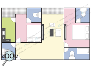 2ベッドルーム 200㎡ レイアウト画像