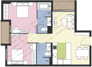 AP SUITES - Sukhumvit 59（AP スイート スクンビット 59） 2ベッドルーム 100〜150㎡ レイアウト画像