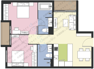 2ベッドルーム 100〜150㎡ レイアウト画像