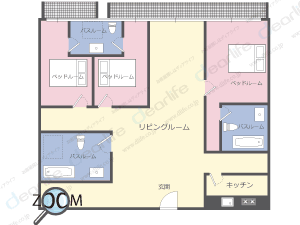 3ベッドルーム 260㎡ レイアウト画像