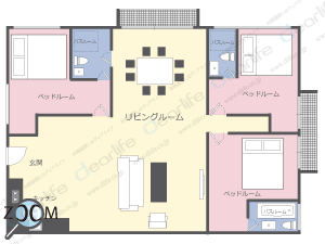 3ベッドルーム 260㎡ レイアウト画像