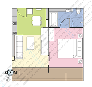 Arcadia Residence（アルカディア レジデンス） 1ベッドルーム 40〜60㎡ レイアウト画像