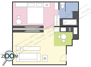 Arcadia Suites Bangkok（アルカディア スイート バンコク） 1ベッドルーム 39〜48㎡ レイアウト画像