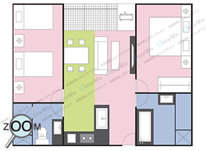 Arize Hotel Sukhumvit（アライズ ホテル スクンビット） 2ベッドルーム 71㎡ レイアウト画像