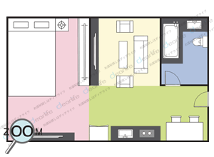 Ascott Sathorn Bangkok（アスコット サトーン バンコク） 1ベッドルーム 75〜97㎡ レイアウト画像