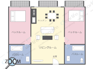 2ベッドルーム 123㎡ レイアウト画像