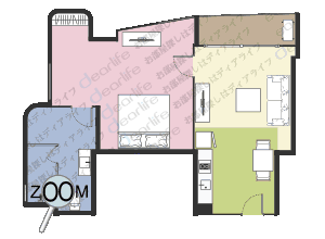 Aspira Residence Ruamrudee（アスピラ レジデンス ルアムルディー） 1ベッドルーム 55㎡ レイアウト画像