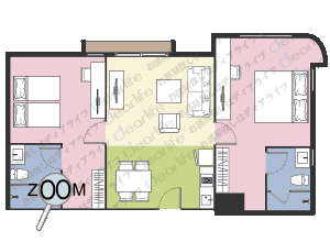 Aspira Residence Ruamrudee（アスピラ レジデンス ルアムルディー） 2ベッドルーム 85㎡ レイアウト画像