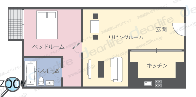 1ベッドルーム 55〜65㎡ レイアウト画像