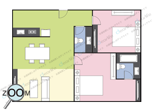 2ベッドルーム 115㎡ レイアウト画像