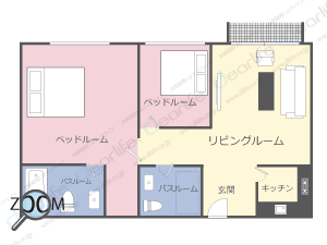 2ベッドルーム 126〜139㎡ レイアウト画像