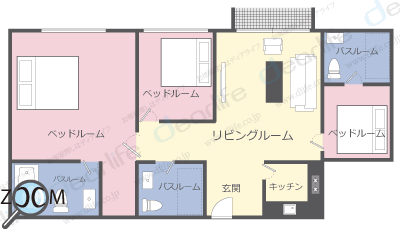 Bio House（バイオ ハウス） 3ベッドルーム 250〜260㎡ レイアウト画像