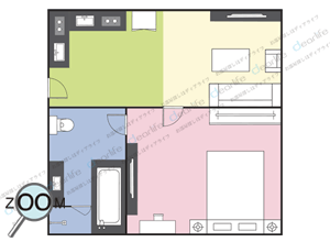 1ベッドルーム 65〜80㎡ レイアウト画像