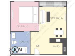 1ベッドルーム 66〜74㎡ レイアウト画像