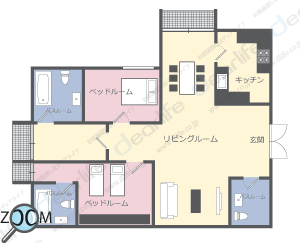 2ベッドルーム 230㎡ レイアウト画像