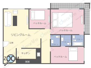 3ベッドルーム 175〜200㎡ レイアウト画像