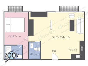 1ベッドルーム 76〜89㎡ レイアウト画像