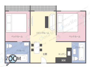 2ベッドルーム 94〜121㎡ レイアウト画像