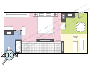 Chadvara Place（チャドバラ プレイス） 1ベッドルーム 50㎡ レイアウト画像