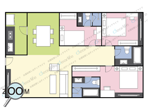 Charan Tower Residence（チャラン タワー レジデンス） 3ベッドルーム 290㎡ レイアウト画像