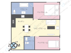 2ベッドルーム 69〜113㎡ レイアウト画像