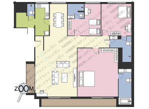 City Nest Apartment（シティ ネスト アパートメント） 3ベッドルーム 225〜240㎡ レイアウト画像