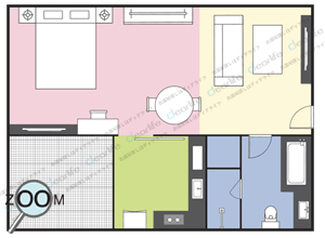 Condo One Thonglor Station（コンド ワン トンロー ステーション） スタジオ 30㎡ レイアウト画像