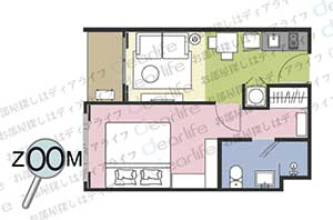 Condolette Light Convent（コンドレッテ ライト コンベント） 1ベッドルーム 33〜47㎡ レイアウト画像