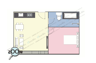 CV12 The Residence（CV12 ザ レジデンス） 1ベッドルーム 50㎡ レイアウト画像