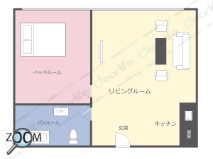 1ベッドルーム 45〜86㎡ レイアウト画像