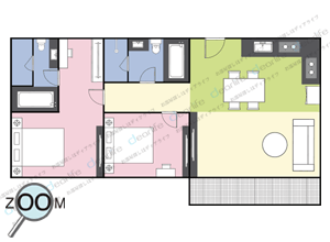 Grand Miami（グランド マイアミ） 2ベッドルーム 86〜92㎡ レイアウト画像