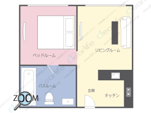 1ベッドルーム 40〜50㎡ レイアウト画像