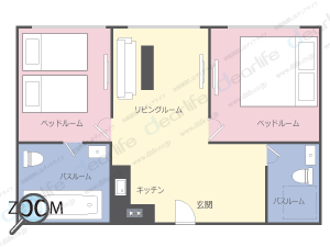 Grand President（グランド プレジデント） 2ベッドルーム 75㎡ レイアウト画像