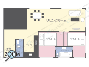 2ベッドルーム 180㎡ レイアウト画像