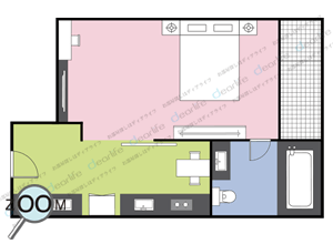 Hope Land Executive Serviced Apartment  Sukhumvit 24（ホープランド エグゼクティブ サービス アパートメント スクンビット 24） スタジオ 40〜45㎡ レイアウト画像