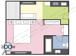 Ideo Mix Sukhumvit 103（アイディオ ミックス スクンビット 103） 1ベッドルーム 30〜36㎡ レイアウト画像