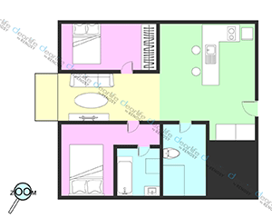Jasmine 59 Hotel（ジャスミン 59 ホテル） 2ベッドルーム 60〜80㎡ レイアウト画像