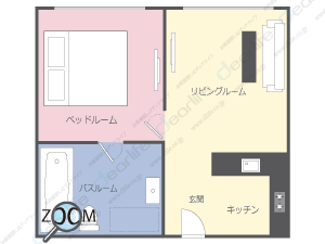 1ベッドルーム 55〜70㎡ レイアウト画像