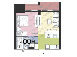 Junie’s Garden Home（ジュニーズ ガーデン ホーム） 1ベッドルーム 47㎡ レイアウト画像