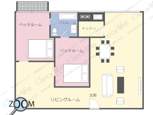 2ベッドルーム 138㎡ レイアウト画像