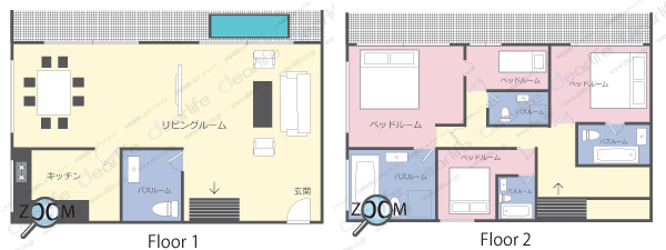 4ベッドルーム 370〜390㎡ レイアウト画像