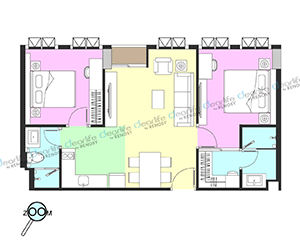 Leon Lasalle Hotel & Residences（レオン ラサール ホテル & レジデンス） 2ベッドルーム 75〜150㎡ レイアウト画像