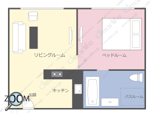 1ベッドルーム 50㎡ レイアウト画像