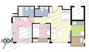 Like Sukhumvit 22（ライク スクンビット 22） 2ベッドルーム 60㎡ レイアウト画像