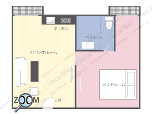 1ベッドルーム 50㎡ レイアウト画像